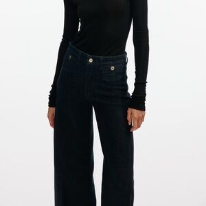 H&M High Waisted Wide Leg Ankle Jeans Size 14